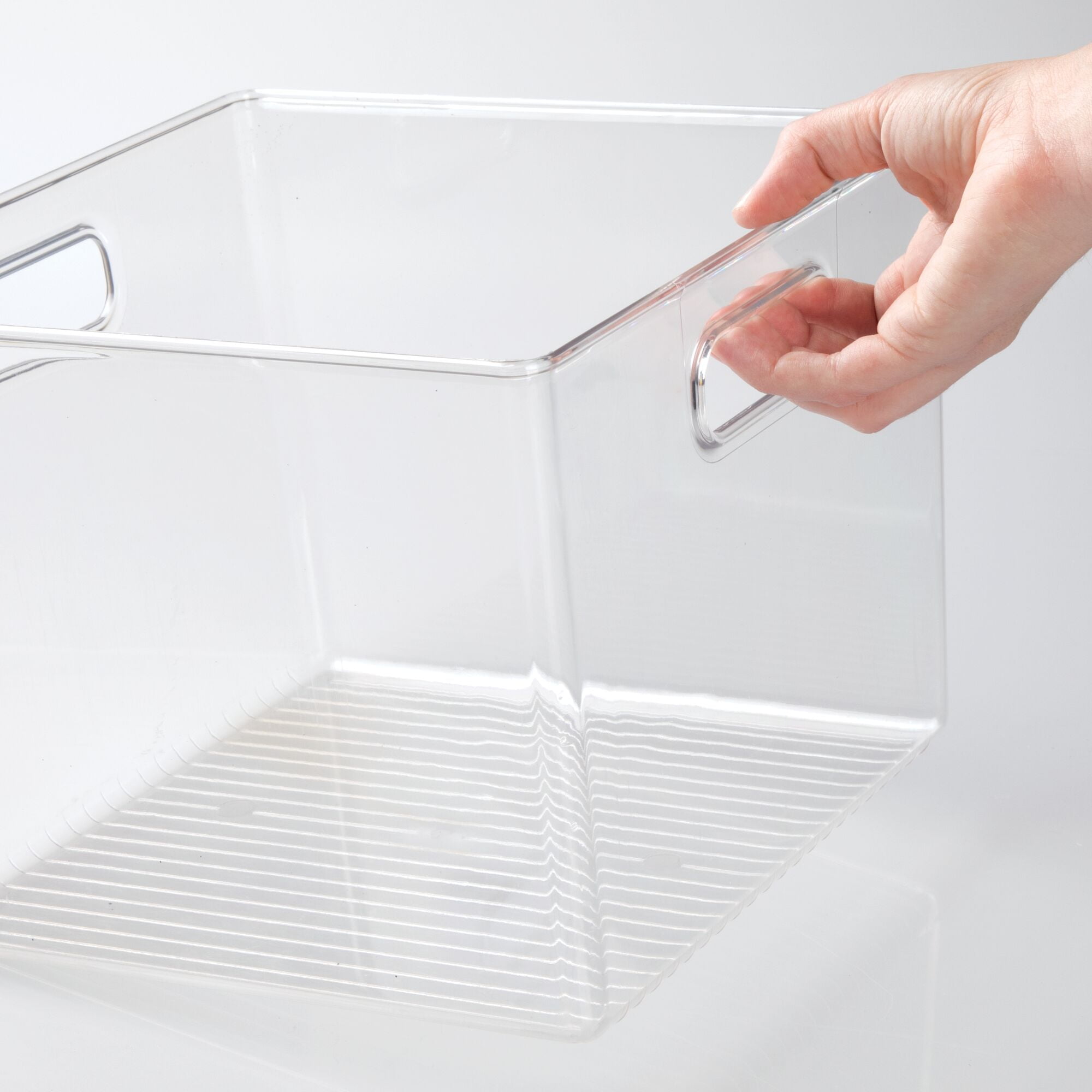 mDesign Plastic Kitchen Pantry Storage Organizer Bin with Handles, 8 Pack, Clear