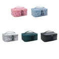 thumbnail image 3 of Large Retro Nylon Simple Fashion Lattice Waterproof Cosmetic Bag Storage Bag Travel Toiletry Bag Makeup Case PINK, 3 of 8