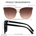 thumbnail image 5 of Gafas de sol LYZOIT Oversize con montura de ojo de gato para mujer, paquete de 2, negro y marrón, 5 of 5