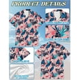 thumbnail image 6 of Tropical Floral Hawaiian Shirt, Pink Floral Beach Shirt, Vintage Summer Aloha Shirt, Tropical Hibiscus Print Hawaiian Shirt, Summer Vacation Shirt for Men & Women, 6 of 8