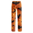 thumbnail image 4 of Satingcolo Pajama Bottoms for Women Halloween Pjs Pants Drawstring Wide Leg Lounge Pants Halloween Printed Sleepwear Trousers S-3XL, 4 of 4