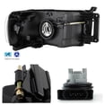 thumbnail image 3 of AKKON - Fits 2002-2005 Dodge Ram 1500/ 2500/ 3500 Pickup Chrome Headlights + LED Projector Clear Fog Lamp Light Pair Left+Right, 3 of 6