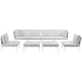 thumbnail image 3 of Ergode Harmony 8 Piece Outdoor Patio Aluminum Sectional Sofa Set - White White, 3 of 5