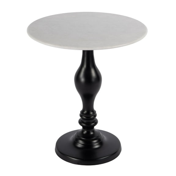 Butler Specialty Company Milan 20" Round Marble Pedestal Side Table - Black