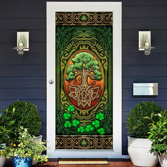 The Irish Celtic Tree Of Life Door Cover - 30"x80"