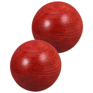 FOMIYES 2Pcs Wooden Baoding Balls Hand Exercise Ball Dark Red Handcrafted Fitness Massager