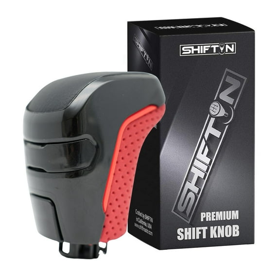 SHIFTIN Red Black Leather Gear Shift Knob for Toyota Highlander Tacoma TRD PRO 2016-2023