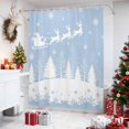 thumbnail image 4 of Light Blue Snowflake Christmas Shower Curtains for Bathroom, Xmas Tree Santa Elk Winter Waterproof Fabric Shower Curtain, Decorative Bathroom Curtain for Bathtub, 72"x84", No Hooks Included, 4 of 9