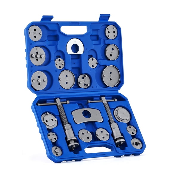 24Pcs Universal Disc Brake Caliper Tool Piston Pad Wind Back Hand Kit W/ Hooks Compressor Tool Kit Heavy Duty Wind Back Set ,Easy to Operate
