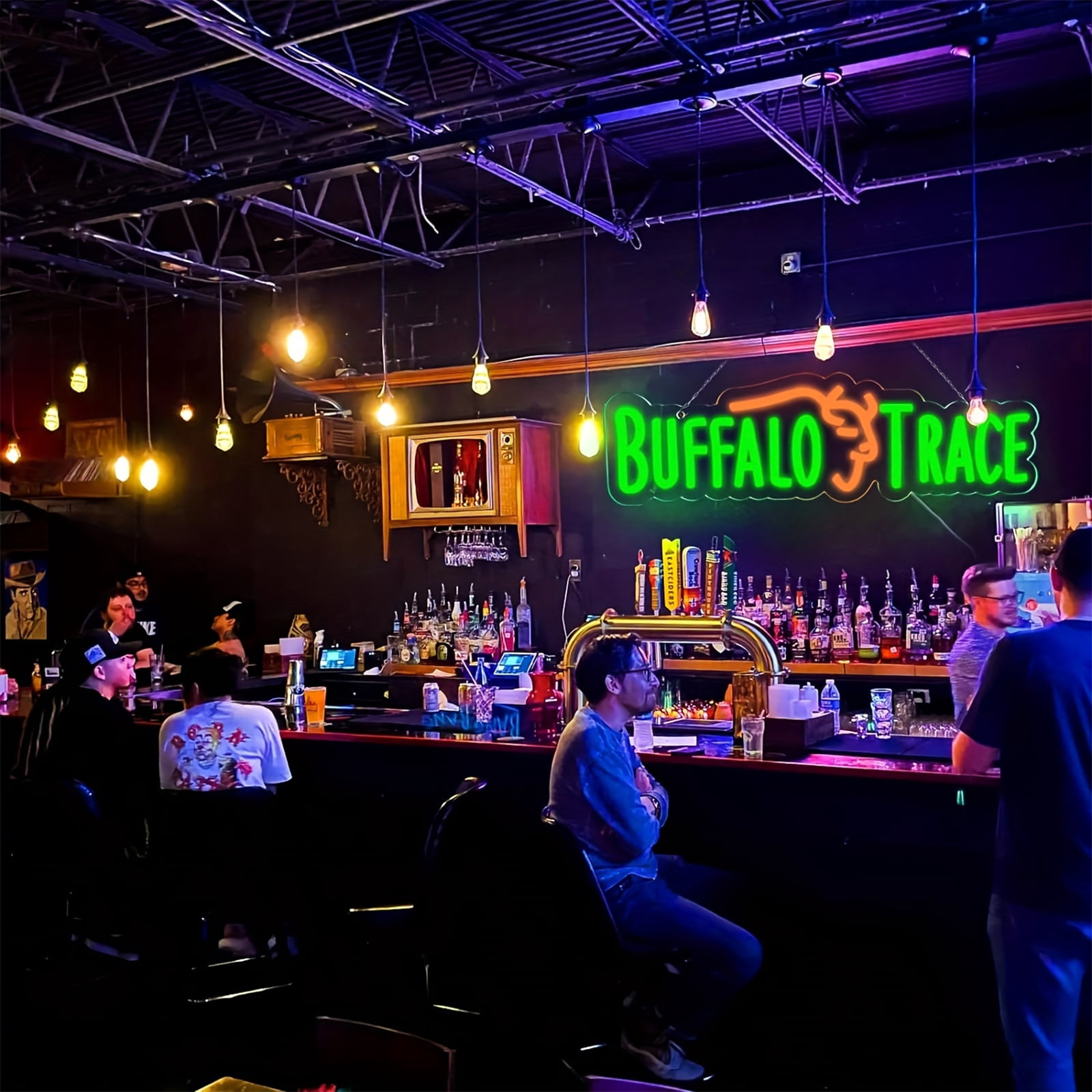 UPONRAY Whiskey Neon Signs, 16.1"*4.7" Dimmable & USB-Powered LED Neon Light, Stylish Wall Decor for Bar, Party, Restaurant, Living Room, Man Cave