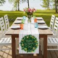 thumbnail image 4 of Table Runners 70 Inches Long Dress Scarves, St Patricks Day Farmhouse Coffee/Dining/Kitchen Table Decor, Holiday Table Runner, Spring Gold Coin Green Shamrock Wooden Grain 13x70 Inch, 4 of 9
