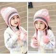 thumbnail image 2 of Ksopiavobs Girls Winter Warm Elastic Soft Ear Protection Knitted Sherpa Ski Hats Fleece Lined Peruvian Cover Ears Beanie Hat, 2 of 5