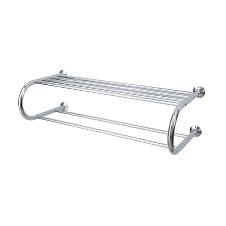 Organize It All Wall Mounted Bath Shelf with Towel Bar in Chrome