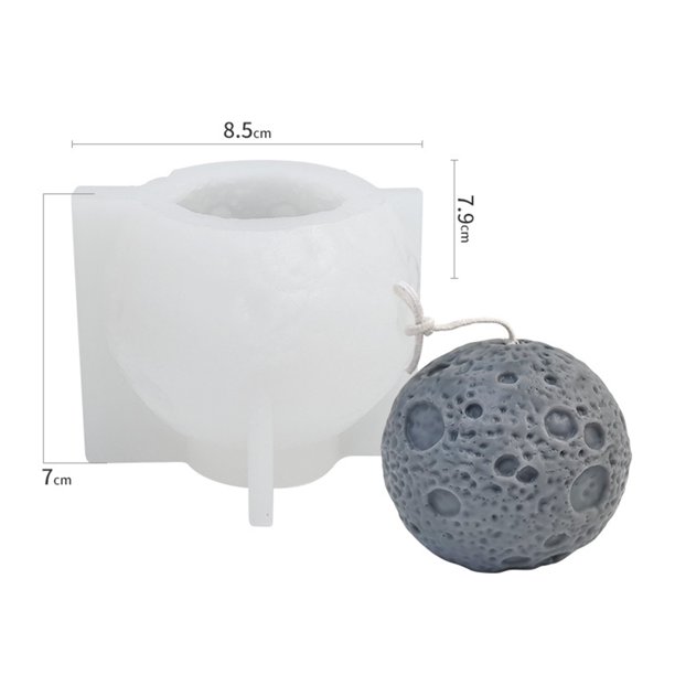 Molde De Vela Molde de vela de silicona 3D Earth Moon, molde de resina para manualidades DIY para el hogar (LZ280) Hugtrwg Libre de BPA