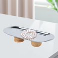 thumbnail image 2 of Bandeja expositora de joyas, resistente, con patas altas, platos decorativos, madera de haya, almacenamiento práctico. Cuadrado Grande Plata, 2 of 4