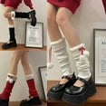 thumbnail image 4 of Milue Women Knit Boot Cuffs Leg Cover Christmas Furry Trim Plush Ball Bow Leg Warmers, 4 of 21
