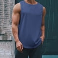 thumbnail image 2 of HCNTES Men's Dolman Sleeve Crop Vest Top T Shirts Crewneck Loose Pullover Tank Tops(Navy,XL), 2 of 4