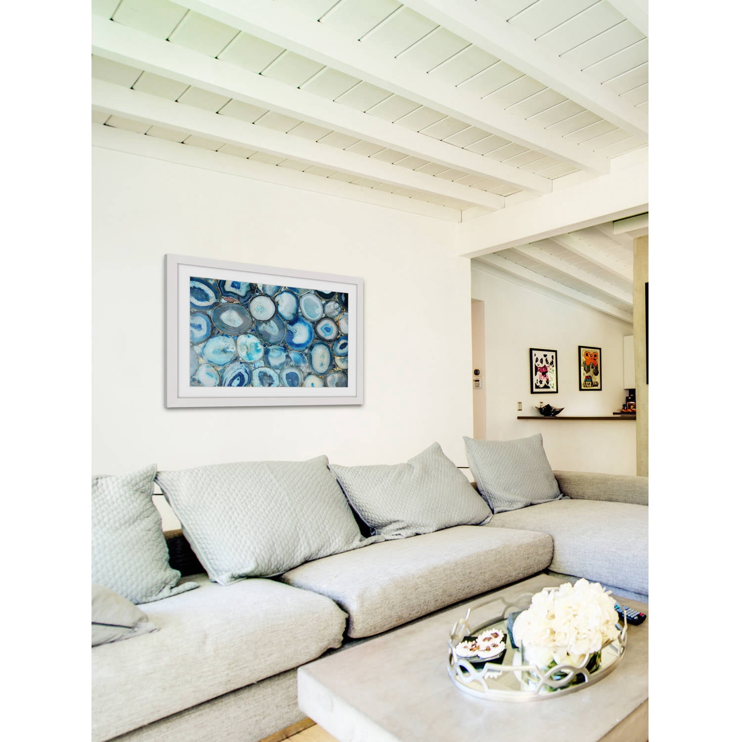 Marmont Hill Blue Geode Bunch Framed Wall Art
