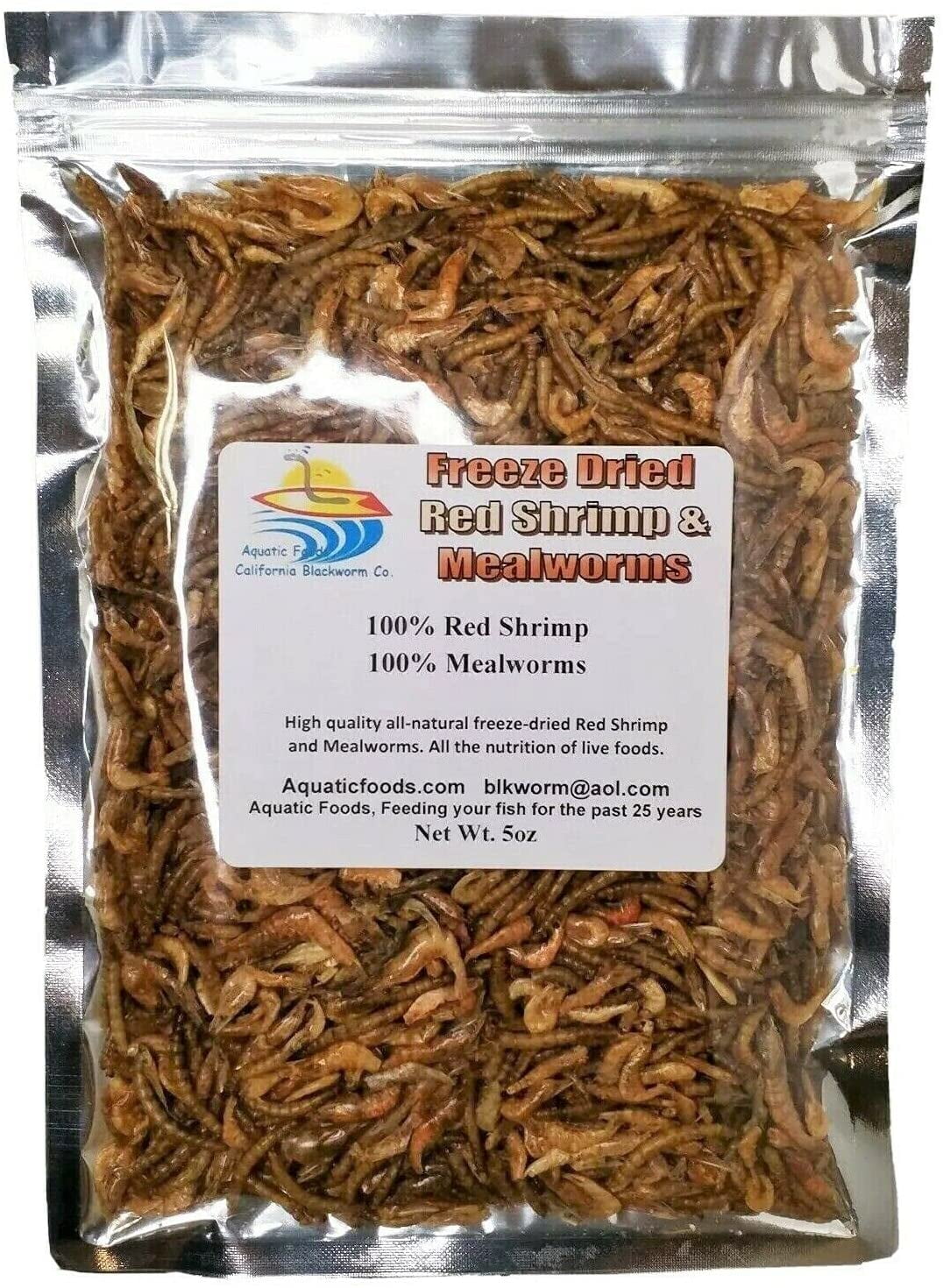 5oz. Freeze Dried Red Shrimp & Mealworm Medley Food for Aquatic Turtles