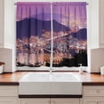thumbnail image 2 of Ambesonne Urban Kitchen Curtains, Skyline of Busan Korea, 55"x45", Purple Violet, 2 of 3