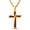 B, variant on Men's Walnut Wood Cross Necklace– 14K Gold Plated Pendant with Adjustable 22-24" Chain, Christian Gift
