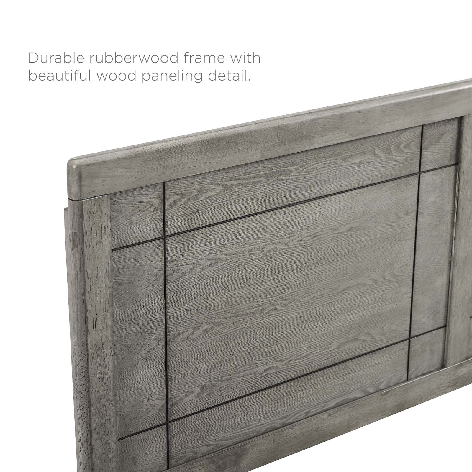 Modway Archie King Modern Rubberwood and MDF Headboard in Gray