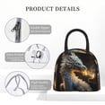 thumbnail image 4 of Xecao Golden White Fire Dragon Lunch Bag , an insulated, reusable tote bag perfect for adults of all genders, ideal for work, office, picnics and beach trips, 4 of 6