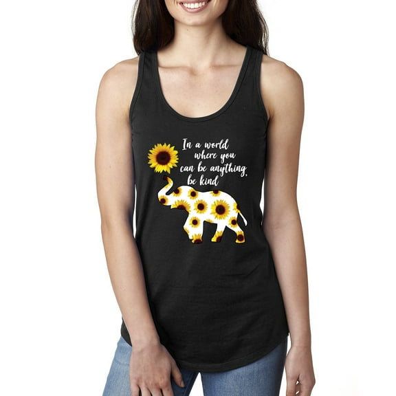 In A World Where You Can Be Anything Be Kind Inspirational/Christian Ladies Racerback Tank Top, Black, Small