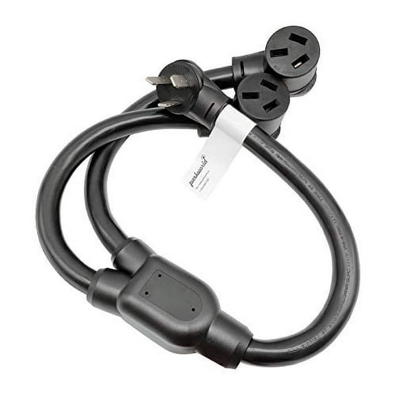 Parkworld 61056 NEMA 10-50 Splitter, Industrial Male Plug 10-50P to (2) 10-50R Female connectors, 3 feet