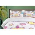 thumbnail image 4 of Ambesonne Unicorn Cat Duvet Cover Sets, Dream, 2-King, Pale Yellow Sky Blue, 4 of 6