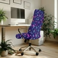 thumbnail image 3 of HELLHERO Butterfly Print Office Desk Chair Covers, Chair Covers for Computer Washable, Stretchable Office Chairs Cover Easy to Install, Home Decor, Purple, 3 of 7