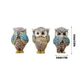 thumbnail image 3 of Usbinx Life Owl Statues Set Hear No Evil See No Evil Speak No Evil Resin Figurines Shelf Decor Living Room Office Mantel Bookcase Accent 3 Pieces, 3 of 6