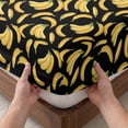 thumbnail image 3 of Queen Size Fitted Sheet Set - Banana Luxury 3 Piece Bedding Sets 16" Deep Pocket Fitted Sheet with 2 Pillowcases, Funny Yellow Fruits Classic Tropical Brushed Microfiber Hotel Luxury Bed Sheets, 3 of 9
