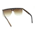 thumbnail image 4 of Flat Top Half Rim Euro Style Mafia Shield Plastic Oversize Sunglasses Tortoise - Brown, 4 of 4