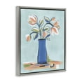 thumbnail image 4 of Stupell Industries Pink & Blue Modern Bouquet Plants & Flowers Painting Gray Floater Framed Canvas Art Print Wall Art, 25 x 31, 4 of 10