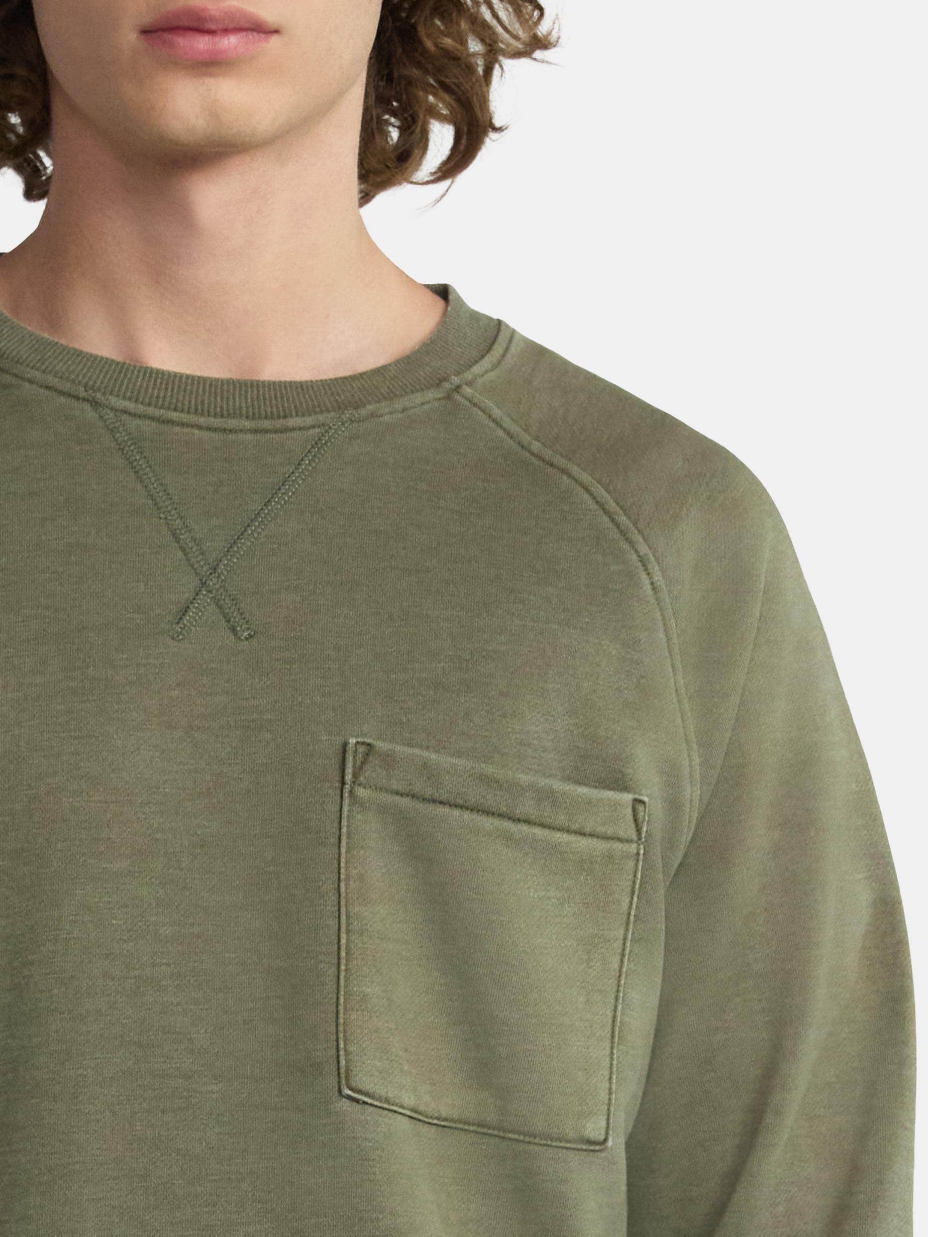 No Boundaries Oversized Crewneck Sweatshirt with Long Sleeves, Men's & Big Men's