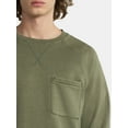 thumbnail image 4 of No Boundaries Oversized Crewneck Sweatshirt with Long Sleeves, Men's & Big Men's, 4 of 5