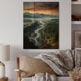 thumbnail image 2 of Designart "Oregon River horizon III" Oregon Print on Natural Pine Wood, 2 of 5