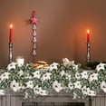 thumbnail image 1 of 1 Pc Christmas Flower Rattan Home Wall Hanging Poinsettia Christmas Leaf Rattan Decoration Fireplace Decoration 62.9 In, 1 of 7