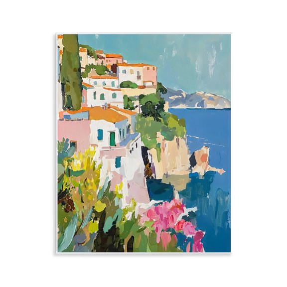 Stupell Industries Italian Coast Abstraction Wall Plaque Art design by Riley B, 14 x 11