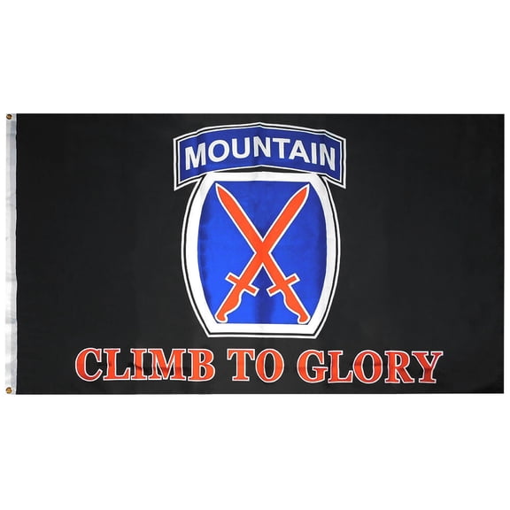 10th Mountain Division Climb To Glory Black 3x5 3'x5' Polyester Flag F1391 100D