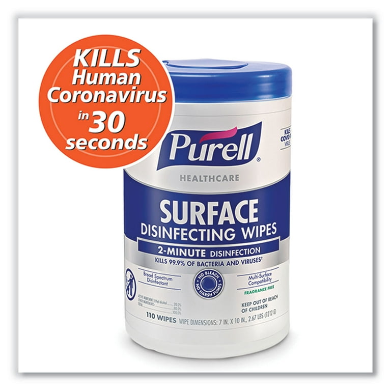Healthcare Surface Disinfecting Wipes, 1-Ply, 7 Healthcare Surface Disinfecting Wipes, 1-Ply, 7