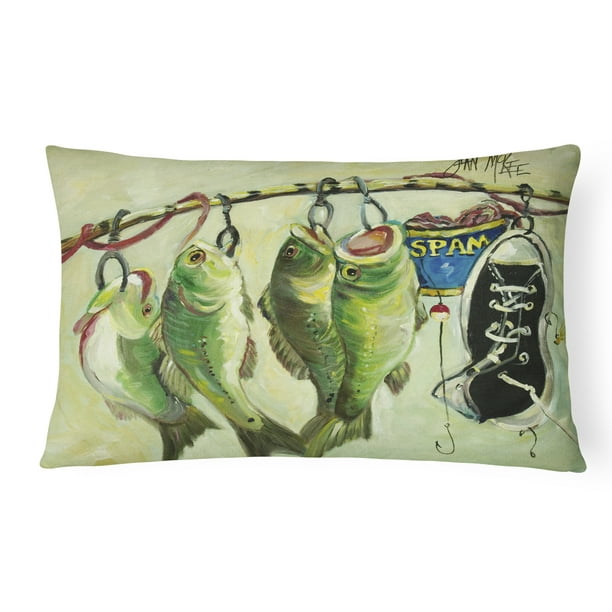 Carolines Treasures JMK1113PW1216 Recession Food Fish Caught With Spam Canvas Fabric Decorative Pillow