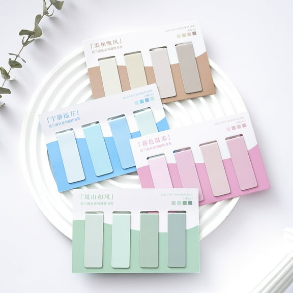 Nvzi Bookmarks - 16 Pcs Multiple Colors Magnetic Bookmarks, (1.8×5.5cm) Magnet Bookmark Clips, Reusable Bookmark for Page Marking, Durable Bookmarks for Reading & Document Organization​