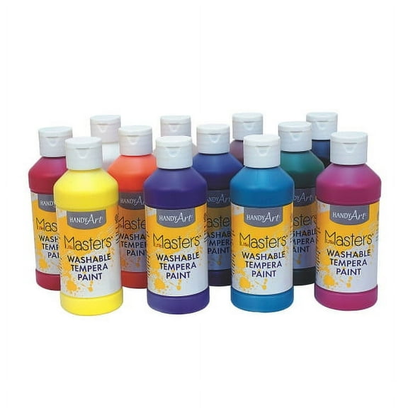 Handy Art Little Masters Washable Tempera, 8 oz. (Set of 12)