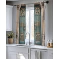 thumbnail image 5 of Turquoise Vintage Door Sheer Curtains 45 Inch Length 2 Panels Set for Living Room/Bedroom, Countryside Barn Abstract Art Kitchen Curtains Grommet Semi-Sheer Curtains Window Treatments 42"x45"x2, 5 of 7