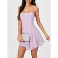 thumbnail image 5 of Yunliwuli Women’s Short Cami Dress Adjustable Thin Straps Back Tie Up Layered Pleated Dress for Summer, 5 of 10