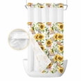 thumbnail image 2 of Sunflower Coastal No Hook Shower Curtain Waterproof, Bathroom Curtains with Snap in Liners and See Through Top Window, Summer Botanical Starfish Coral Hotel Style Bathtub Curtains Shower 36"Wx78"L, 2 of 8