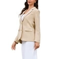 thumbnail image 4 of INSPIRE CHIC Women's Blazer Notched Lapel Long Sleeve Single Breasted Work Suit Jackets M Beige, 4 of 6