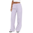 thumbnail image 1 of Pantalon Grand à Rayures Taille Haute pour Femmes 2024 - Polyester, à Cordon, Mode de Rue Décontractée, Toutes Saisons, 1 of 6